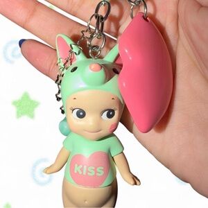 green fox sonny angel valentine’s day keychain